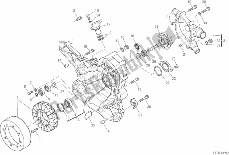 Toutes les pièces pour le Couvercle De Générateur du Ducati Multistrada 1200 S ABS 2015